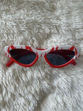 Le Specs Red & White Flame Cat Eye Sunglasses
